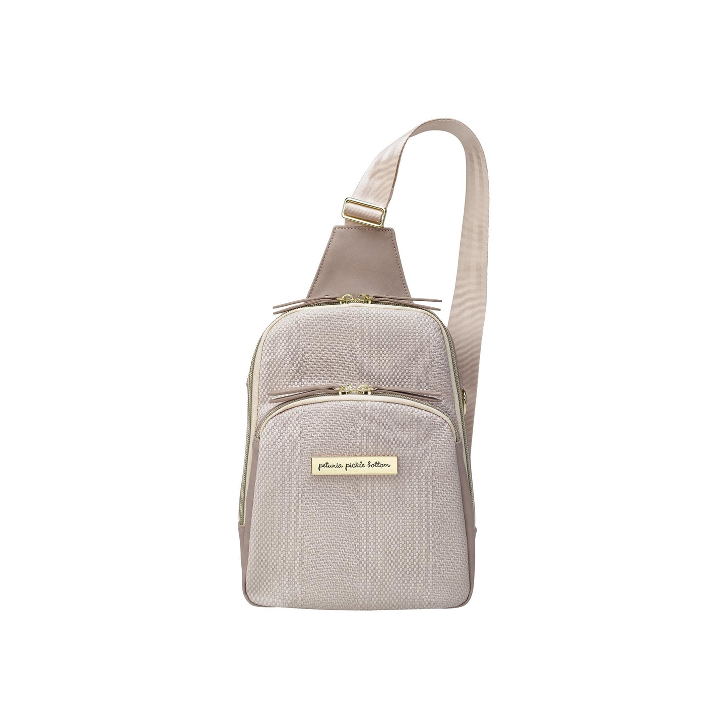 Petunia Pickle Bottom Criss-Cross Sling Bag, Crossbody for Women and Men, Adjustable Straps for a Custom-Fit, Spacious Main Pocket, Perfect for Travel & Everyday Use (Grey Matte Cable Stitch)