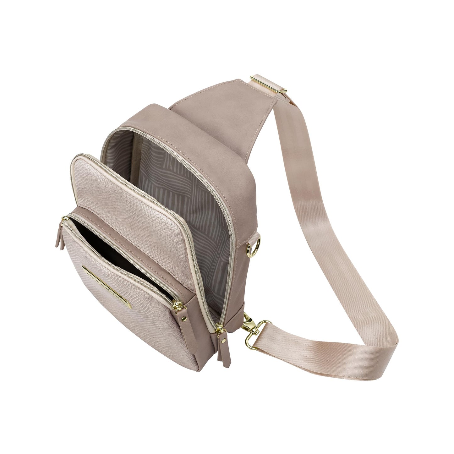 Petunia Pickle Bottom Criss-Cross Sling Bag, Crossbody for Women and Men, Adjustable Straps for a Custom-Fit, Spacious Main Pocket, Perfect for Travel & Everyday Use (Grey Matte Cable Stitch)