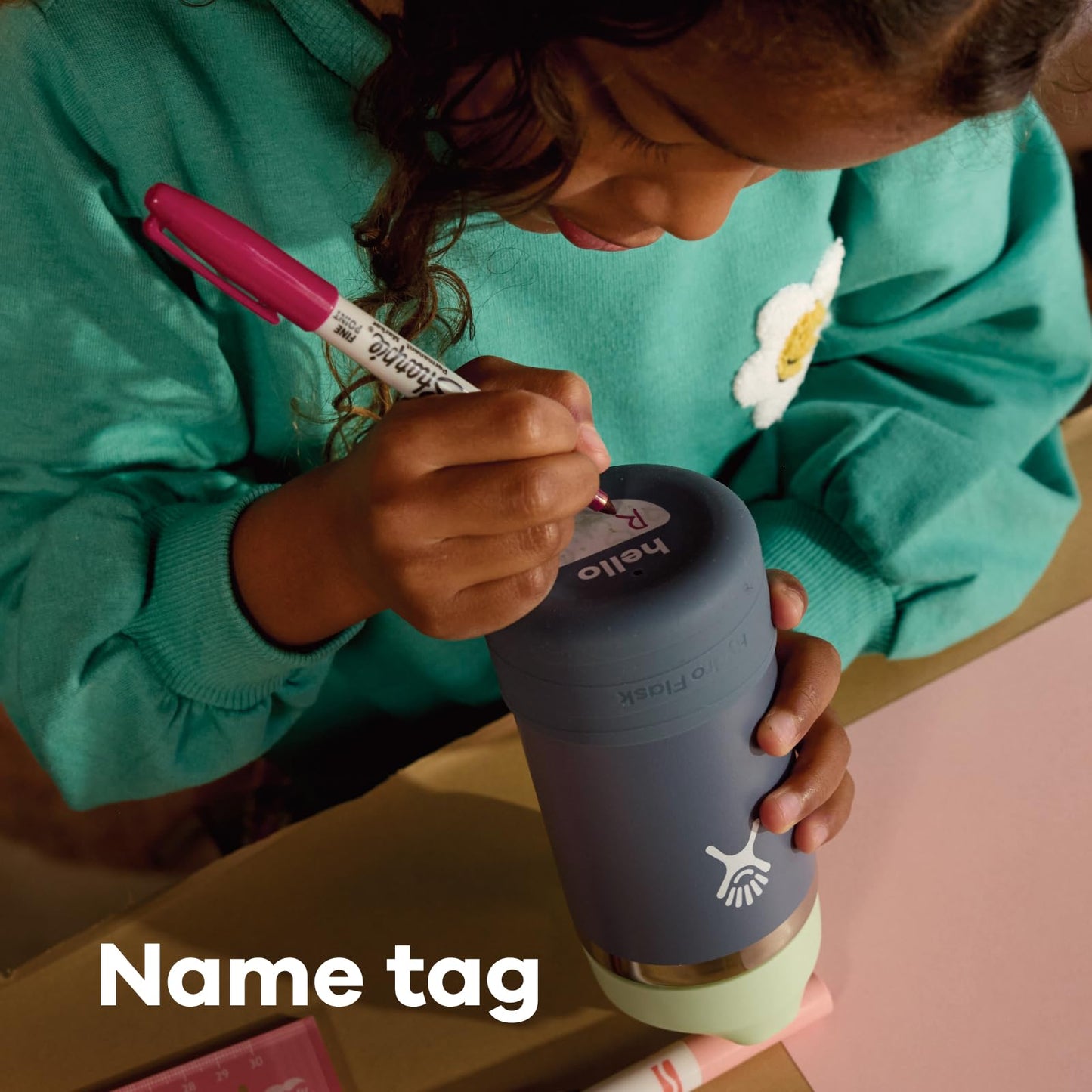 Hydro Flask Kids Water Bottle for School - Stainless Steel and Insulated with Straw Cap - 18 Oz in Dahlia