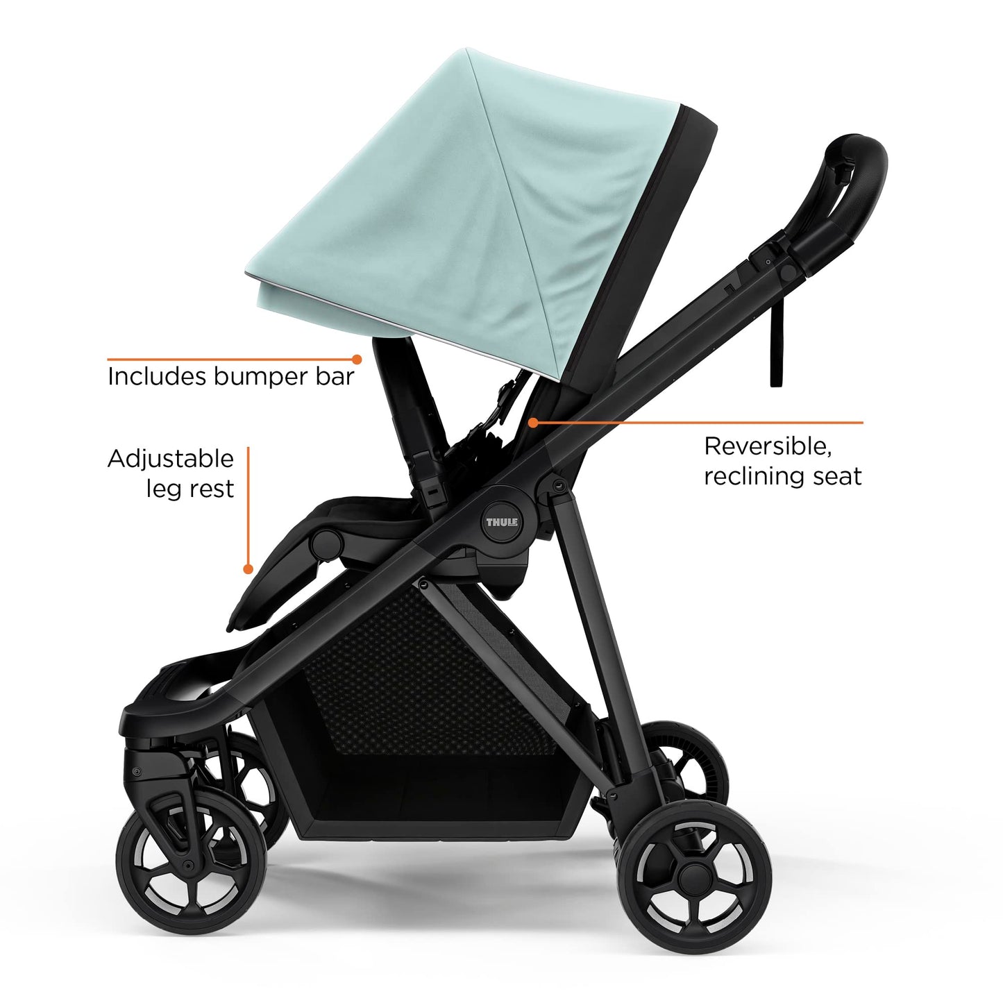 Thule Shine City Stroller - Compact 4 Wheel Stroller - One-Hand Compact fold - Lightweight and Easy to Maneuver - from Birth Accessories