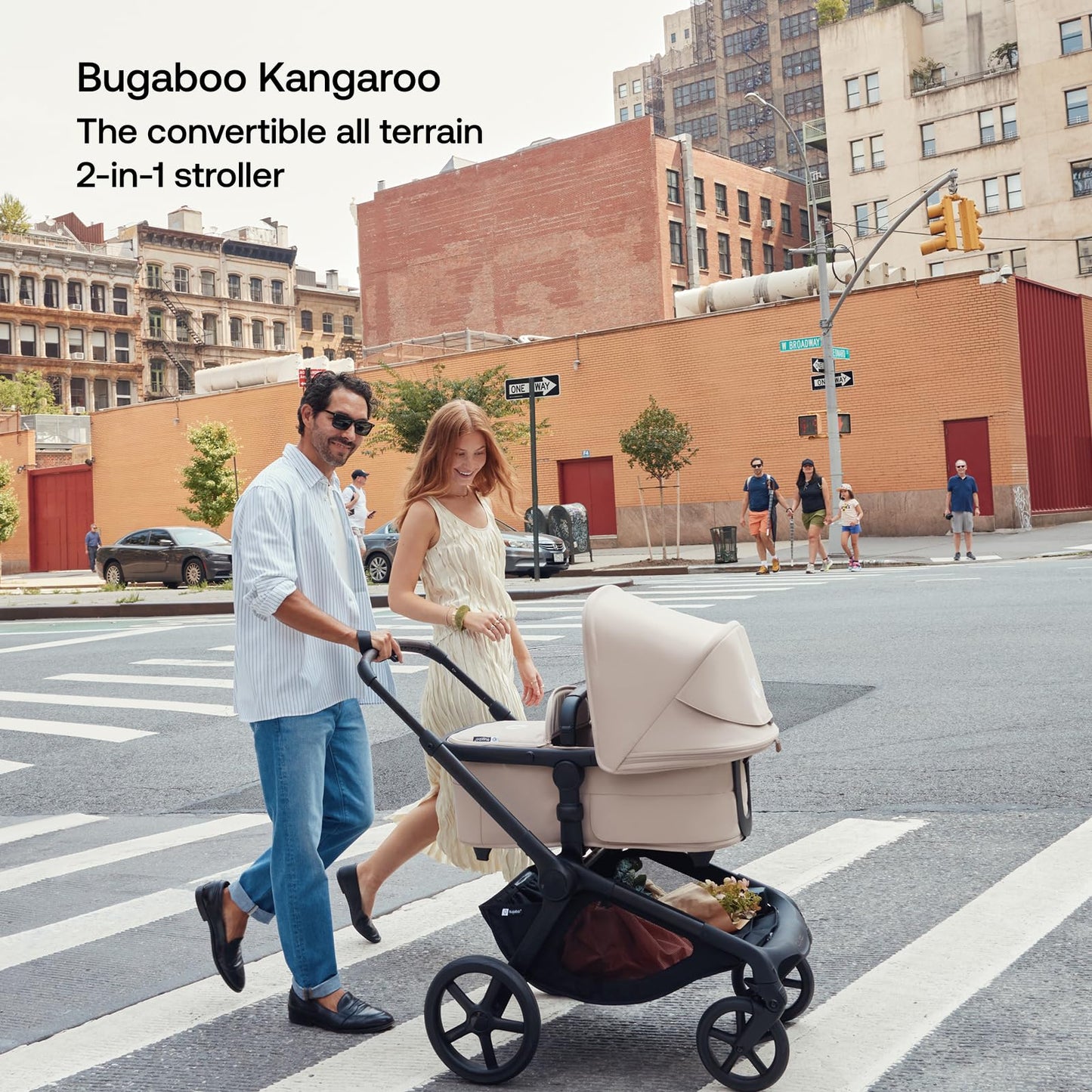 Bugaboo Kangaroo All-Terrain Single-to-Double Tandem Stroller for Infant and Toddler, for Up to Three Kids, XL Wheels, One-Hand Operation, Large Bassinet, XL Underseat Storage, Black/Midnight Black