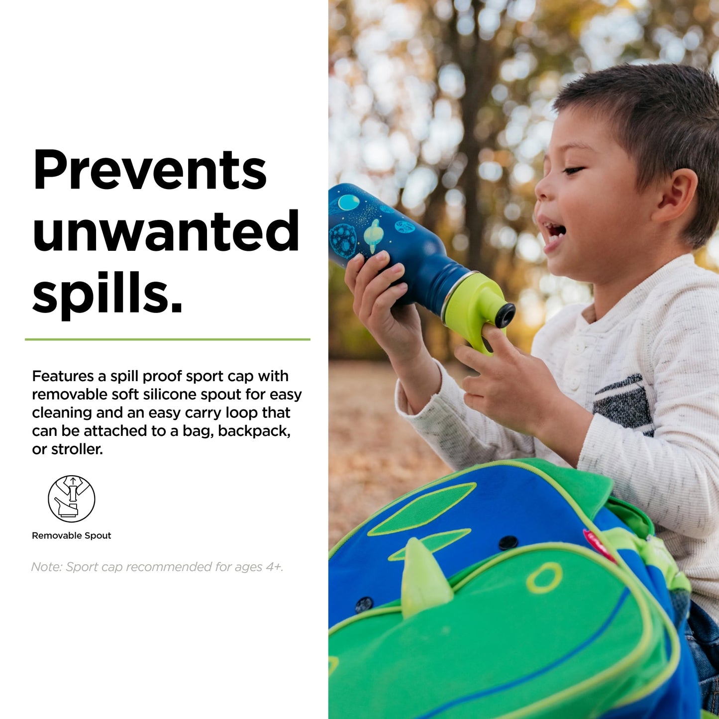 Klean Kanteen Classic Kid's Water Bottle with Sport Cap - Durable Stainless Steel Water Bottle for Children 4+ - Dishwasher-Safe & BPA-Free, 12 oz