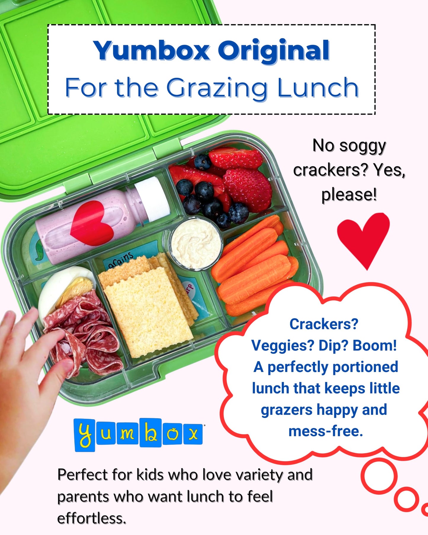 Yumbox Original Leakproof Bento Lunch Box Container for Kids (Lavande Purple Unicorn)