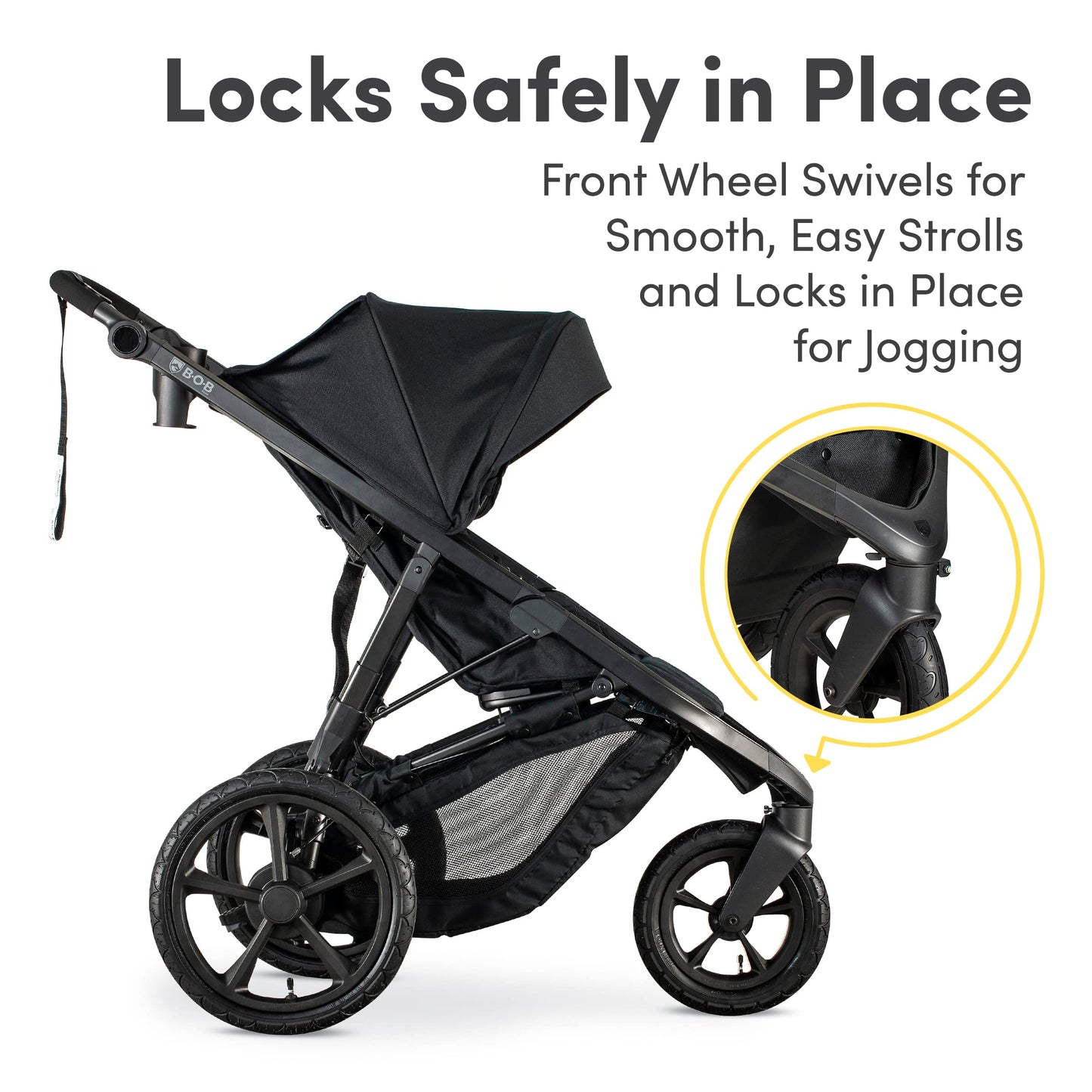 BOB Gear Wayfinder Jogging Stroller with Independent Dual Suspension, Air-Filled Tires, and 75-Pound Weight Capacity, Nightfall