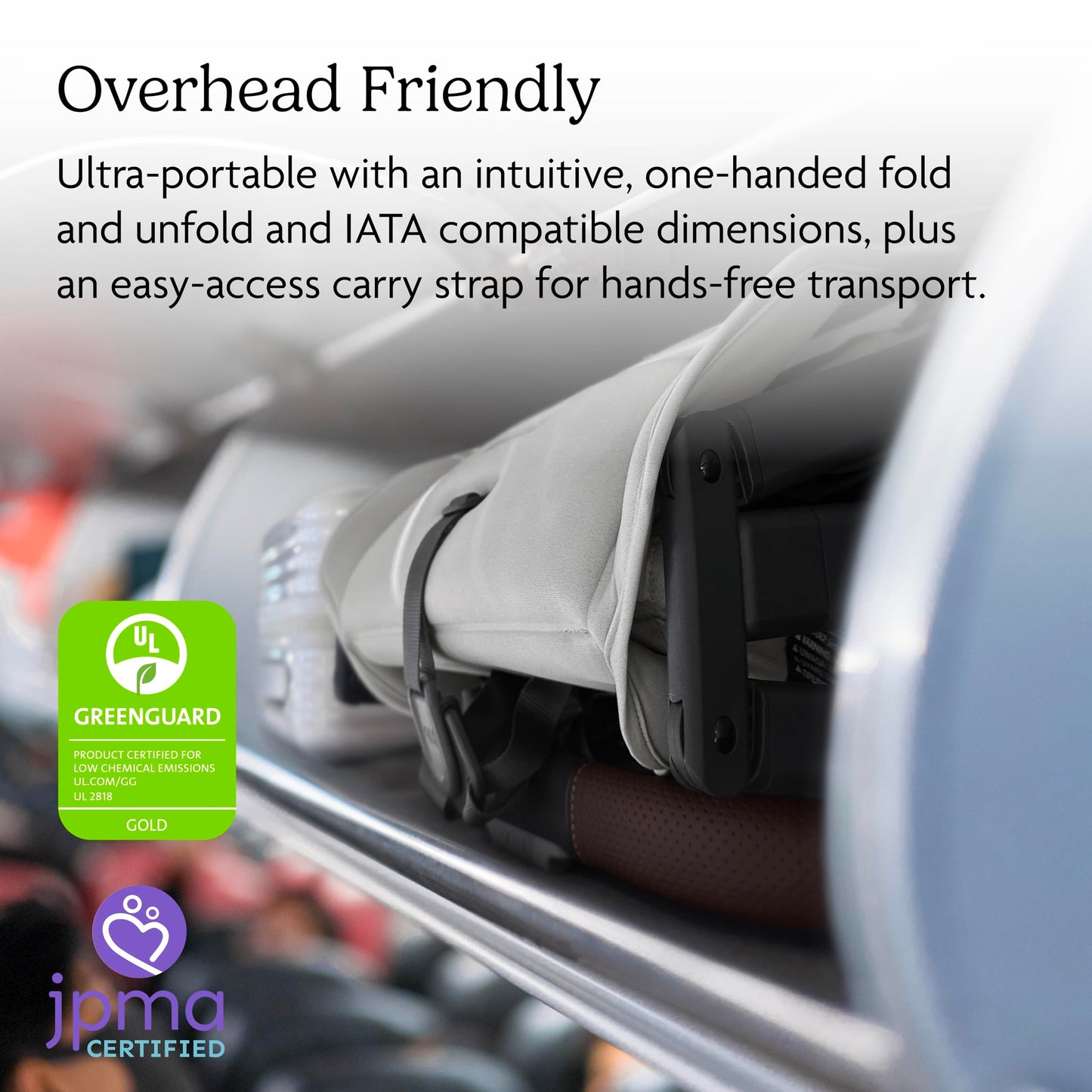 UPPAbaby Minu V3 Travel Stroller | Lightweight + Compact Design | One-Hand Fold + Unfold | from Birth + Overhead Compatible | Jake (Charcoal/Carbon Frame/Black Leather)