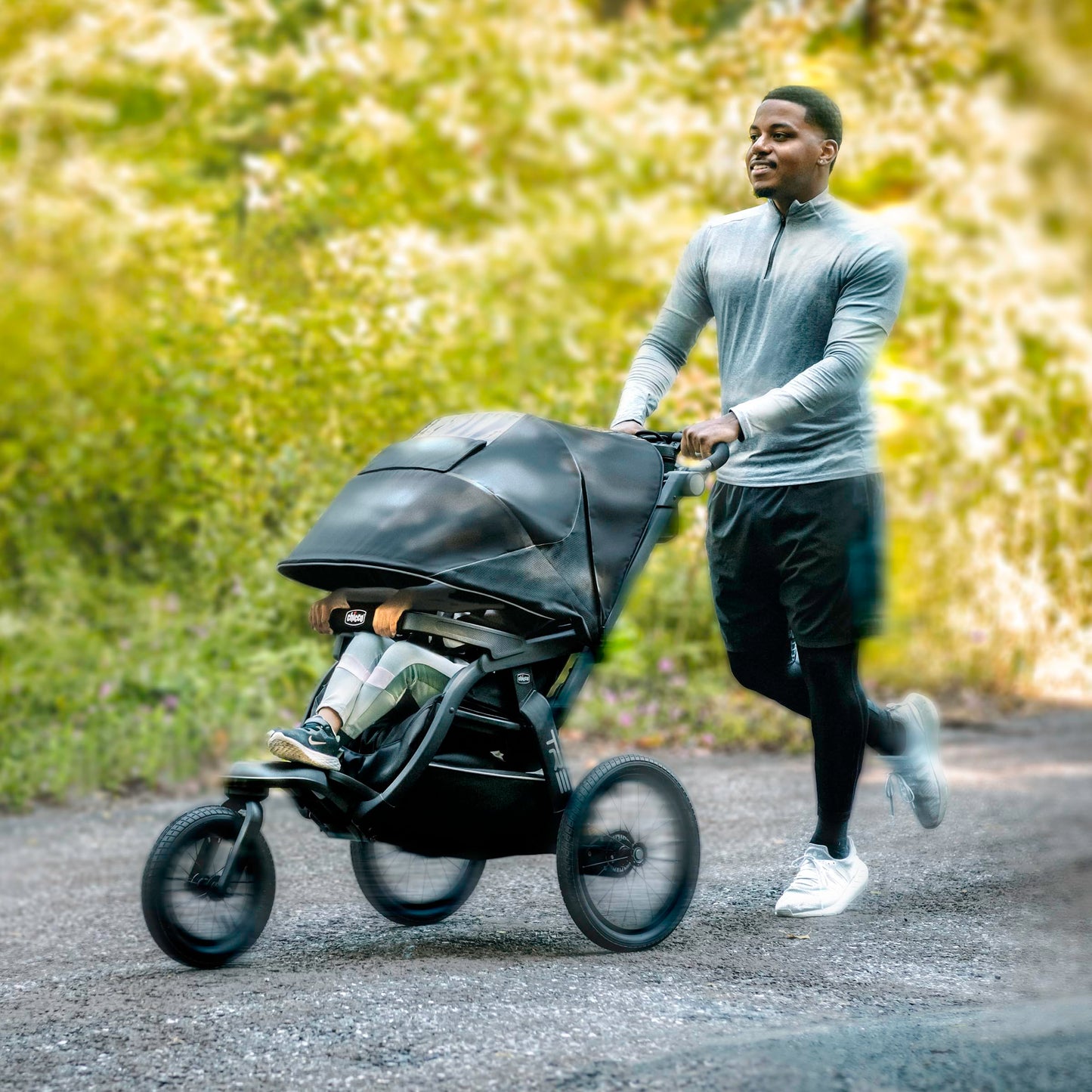 Chicco TRE Jogging Stroller, All-Terrain Stroller, Compatible with Chicco Infant Car Seats (not Included), Baby Travel Gear | Galaxy/Black