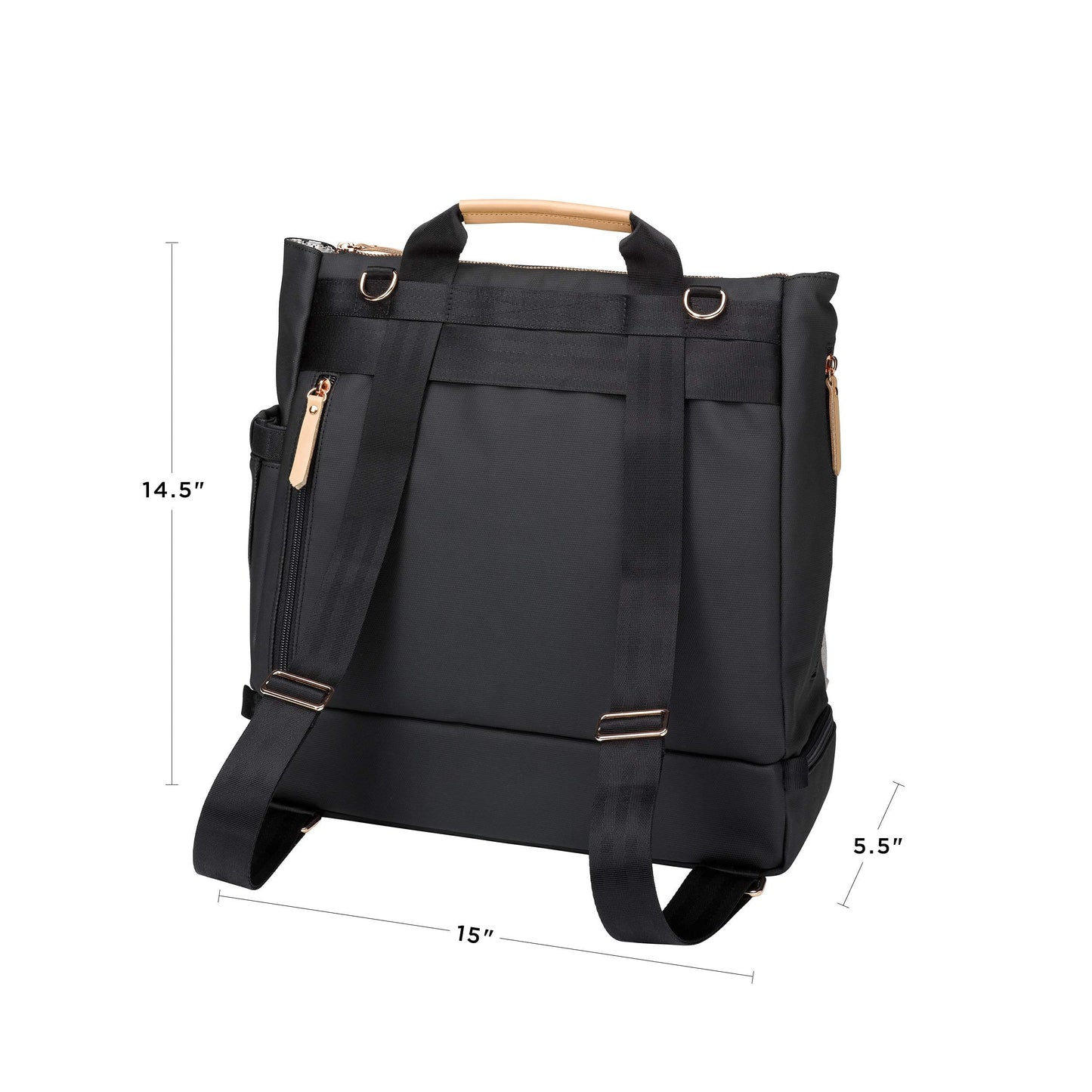 Petunia Pickle Bottom Pivot Backpack, Multiple Carrying Options, Insulated Pockets, Modern Silhouette, Roomy Interior, Sand/Black