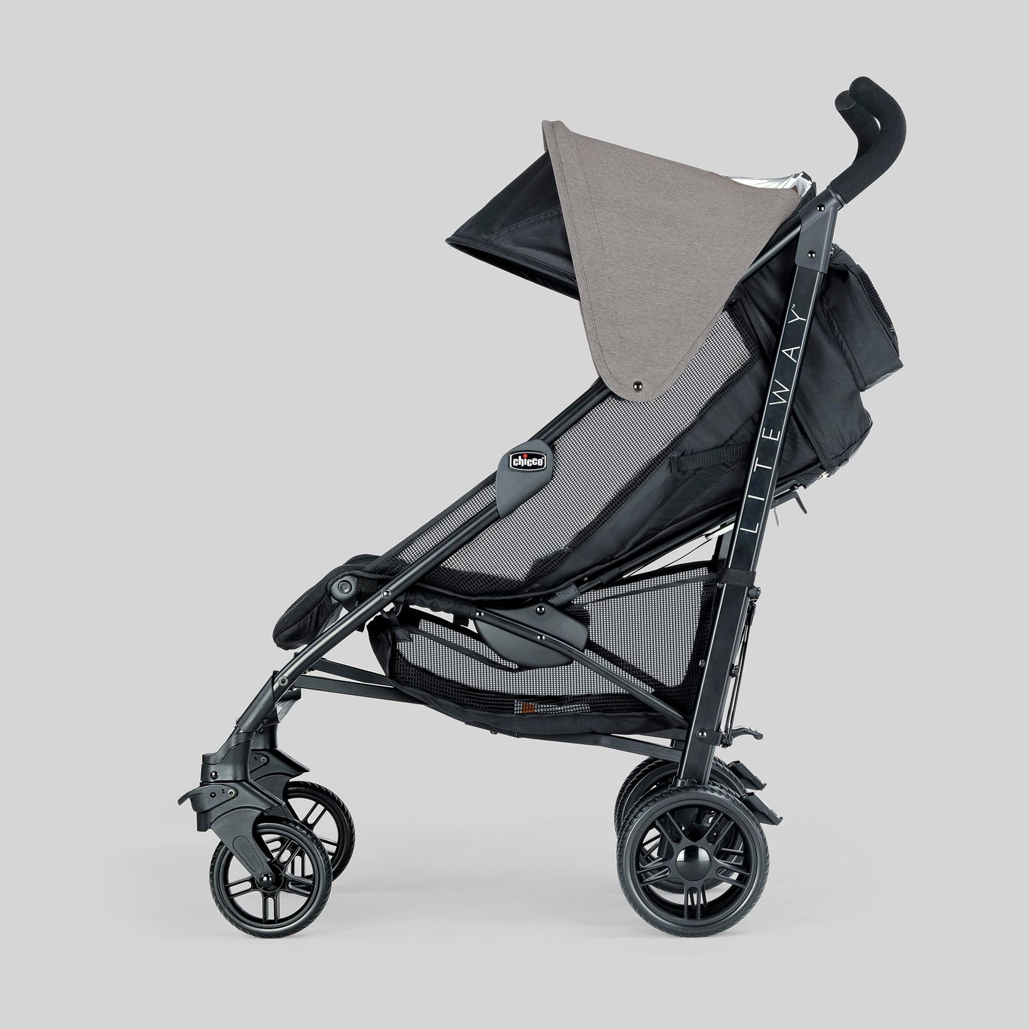 Chicco Liteway Stroller, Compact Fold Baby Stroller with Canopy, Lightweight Aluminum Frame Umbrella Stroller, for Use with Babies and Toddlers up to 40 lbs. | Dune/Brown