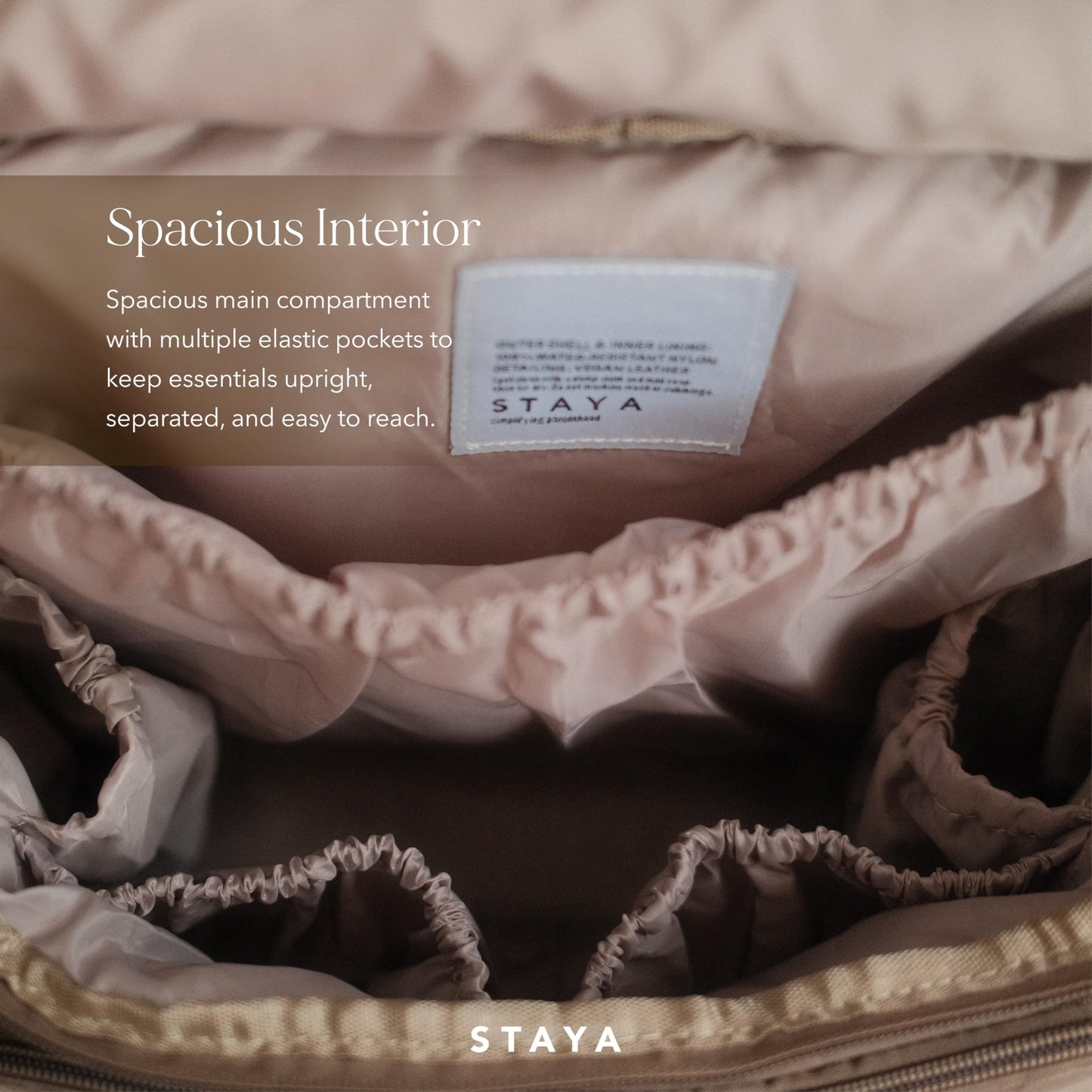 Staya Cloud Diaper Bag Backpack — Spacious Baby Bag with Removable Diaper Caddy, Insulated Bottle Pockets, Stroller Strap & Crossbody Convertible, Aesthetic Minimalist Mom Backpack (Taupe)