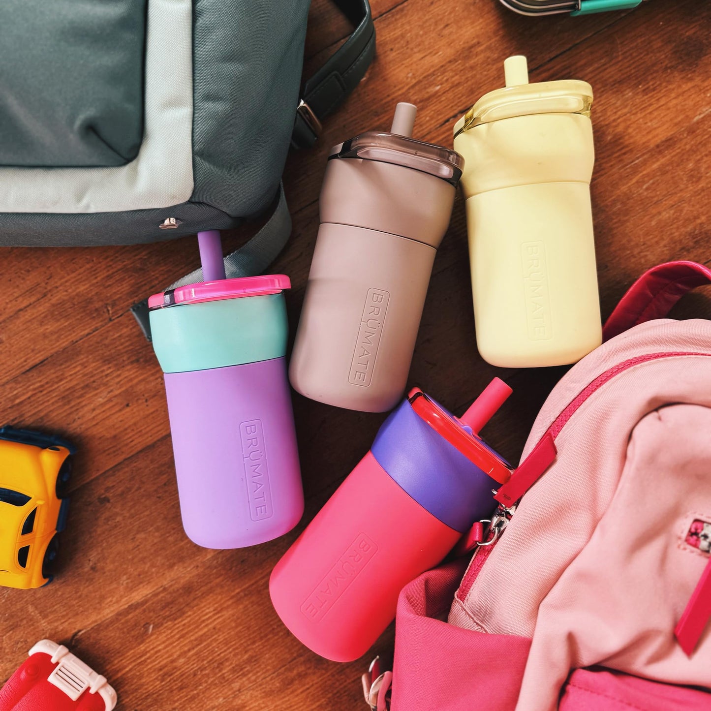 BrüMate Leap 12oz 100% Leakproof Kids Tumbler with Handle and Silicone Soft Straw | Drop Resistant Silicone Sleeve | For Kids 4+ | Insulated Stainless Steel | Cup Holder Friendly | 12oz (Supernova)