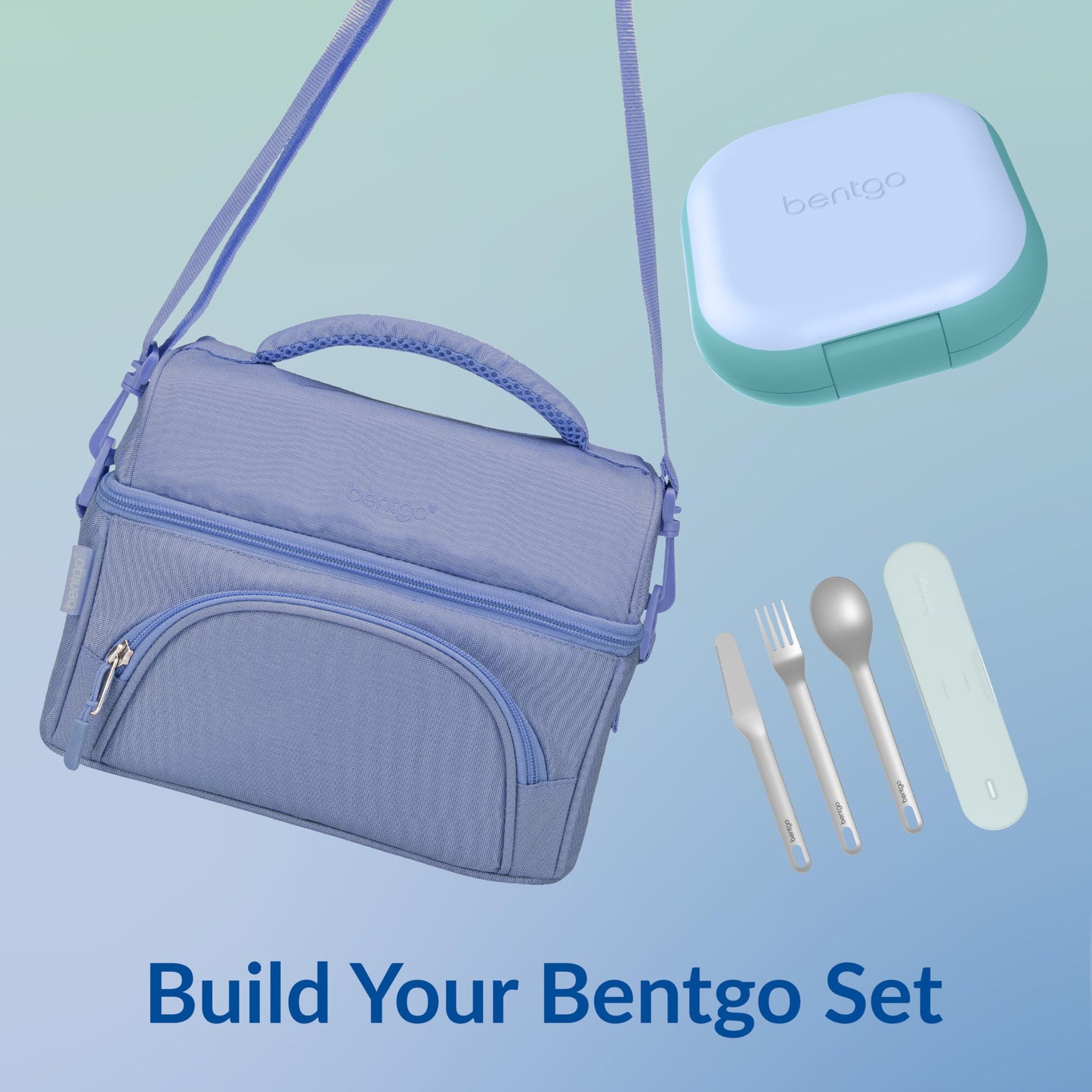 Bentgo Chill Mini Leak-Proof Lunch Box – Built-In Ice Pack Keeps Food Cold, 2.7-Cup Capacity for Snacks or a Sandwich, 3 or 4 Compartments, PFAS & BPA-Free, Ideal for Adults & Kids 3+ (Tide Blues)