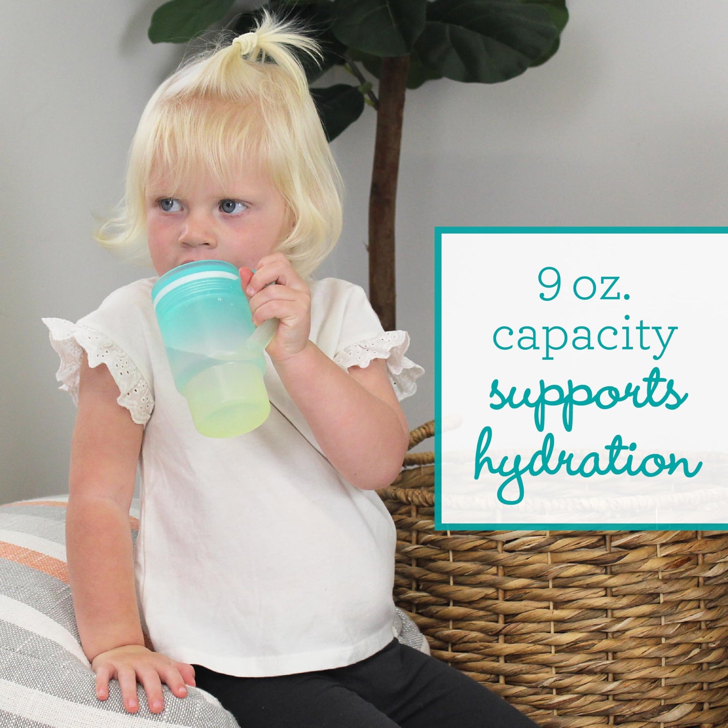 Infantino My 1st Tumbler, 9 Oz. Silicone Sippy Cup with Straw & Handle, Spill-Resistant Baby Cup for On-the-Go, BPA-Free Transition Bottle, Lime Light