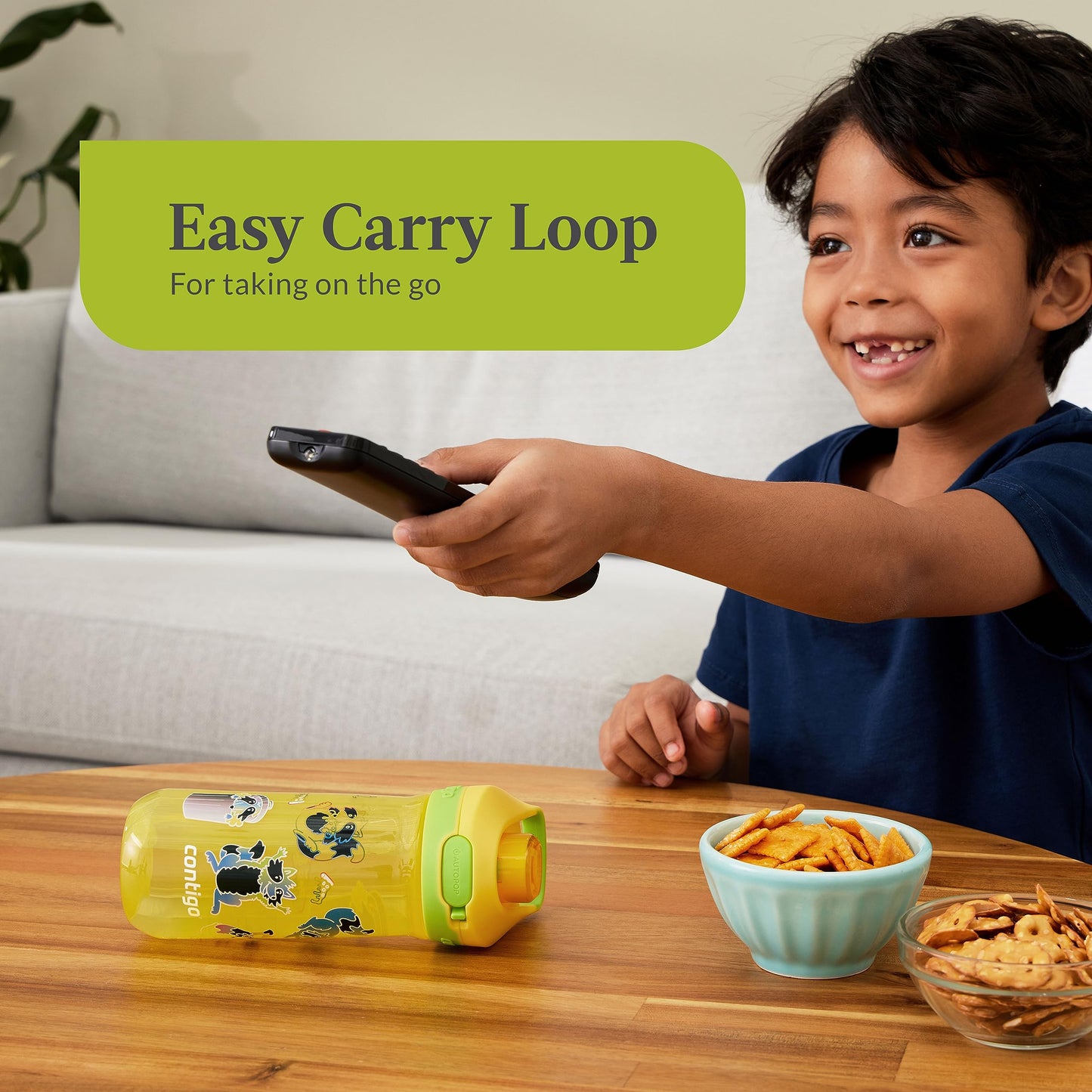 Contigo Kids’ Jessie Water Bottle with Pop-Open Leak-Proof Chug Lid, 14oz