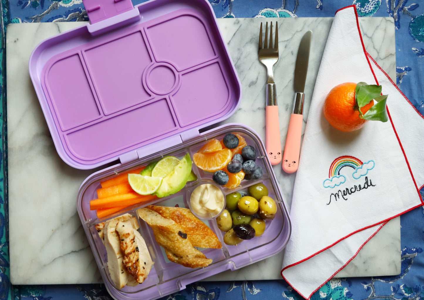 Yumbox Original Leakproof Bento Lunch Box Container for Kids (Lavande Purple Unicorn)