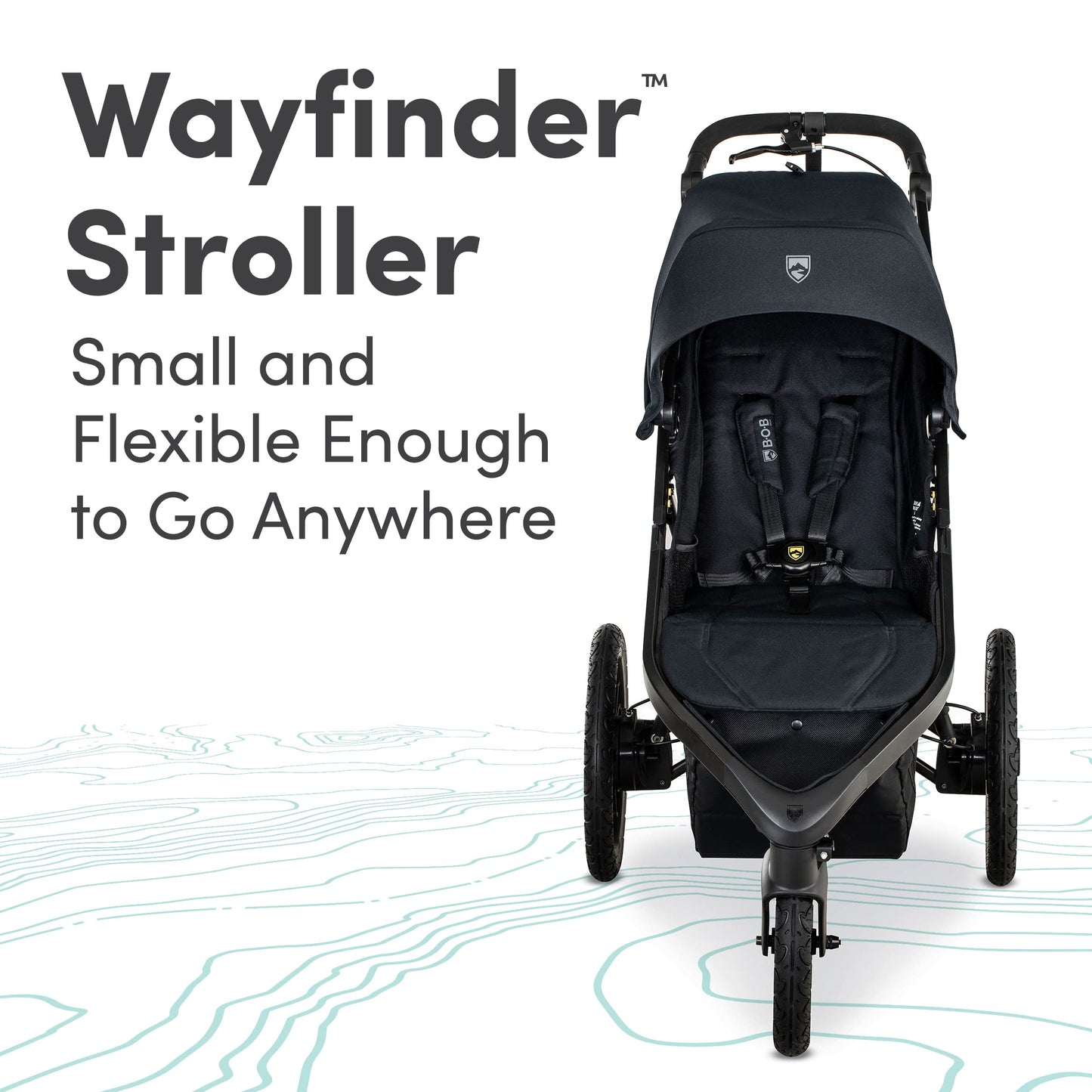 BOB Gear Wayfinder Jogging Stroller with Independent Dual Suspension, Air-Filled Tires, and 75-Pound Weight Capacity, Nightfall