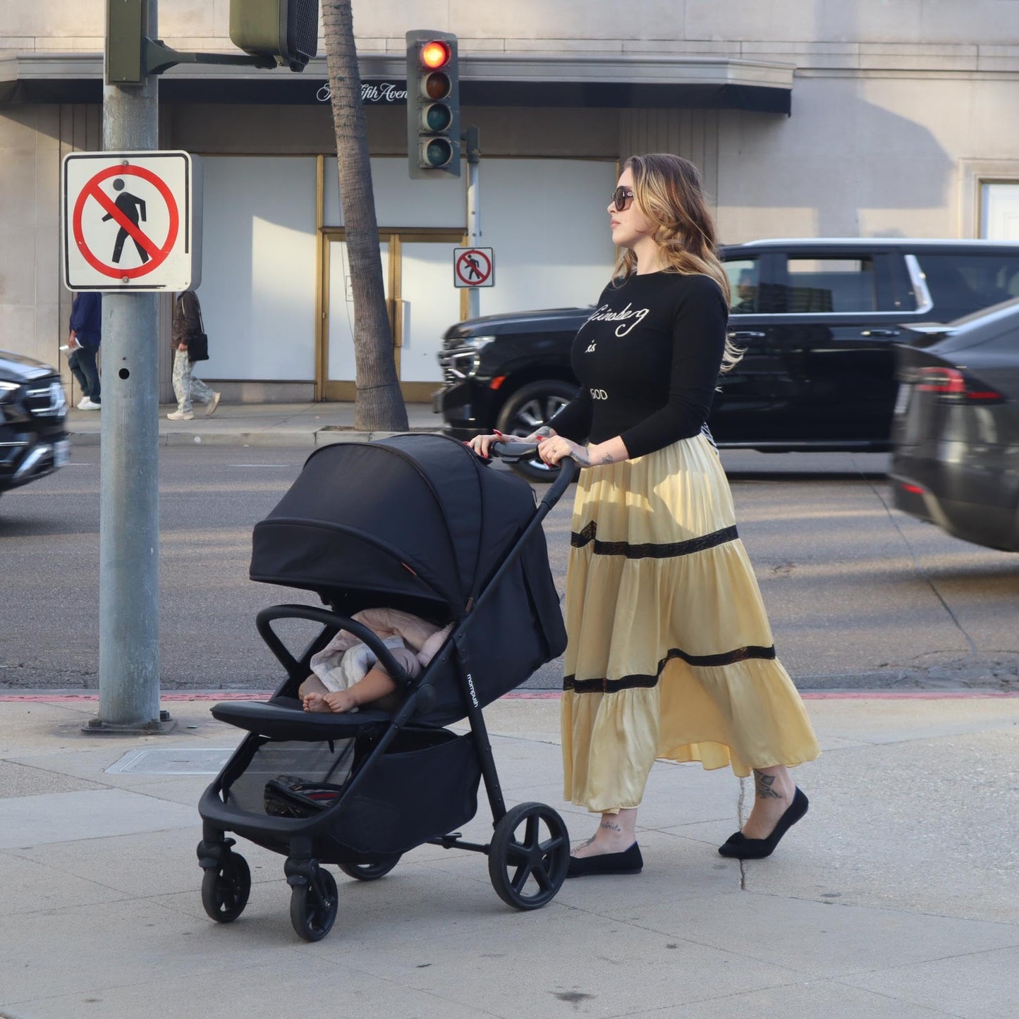Mompush Nova Infant Baby Stroller for Newborn to Toddler, Oversized Seat up to 50 lbs, All-Terrain 10" Wheels & Suspension, One-Hand Fold; Lie-Flat Mode; UPF 50+ Canopy
