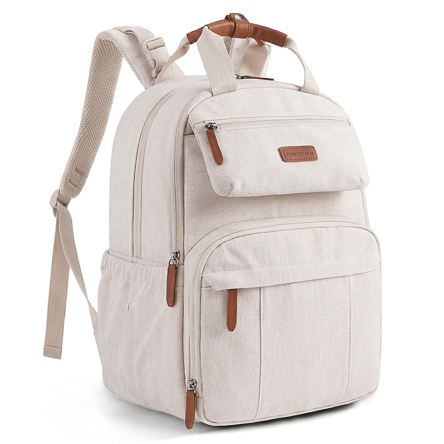 mommore Diaper Bag Backpack, Multi-function Travel Baby Diaper Bag for Mom, Large Capacity Baby Essentials with Insulated Pockets, Changing Pad, Stroller Straps