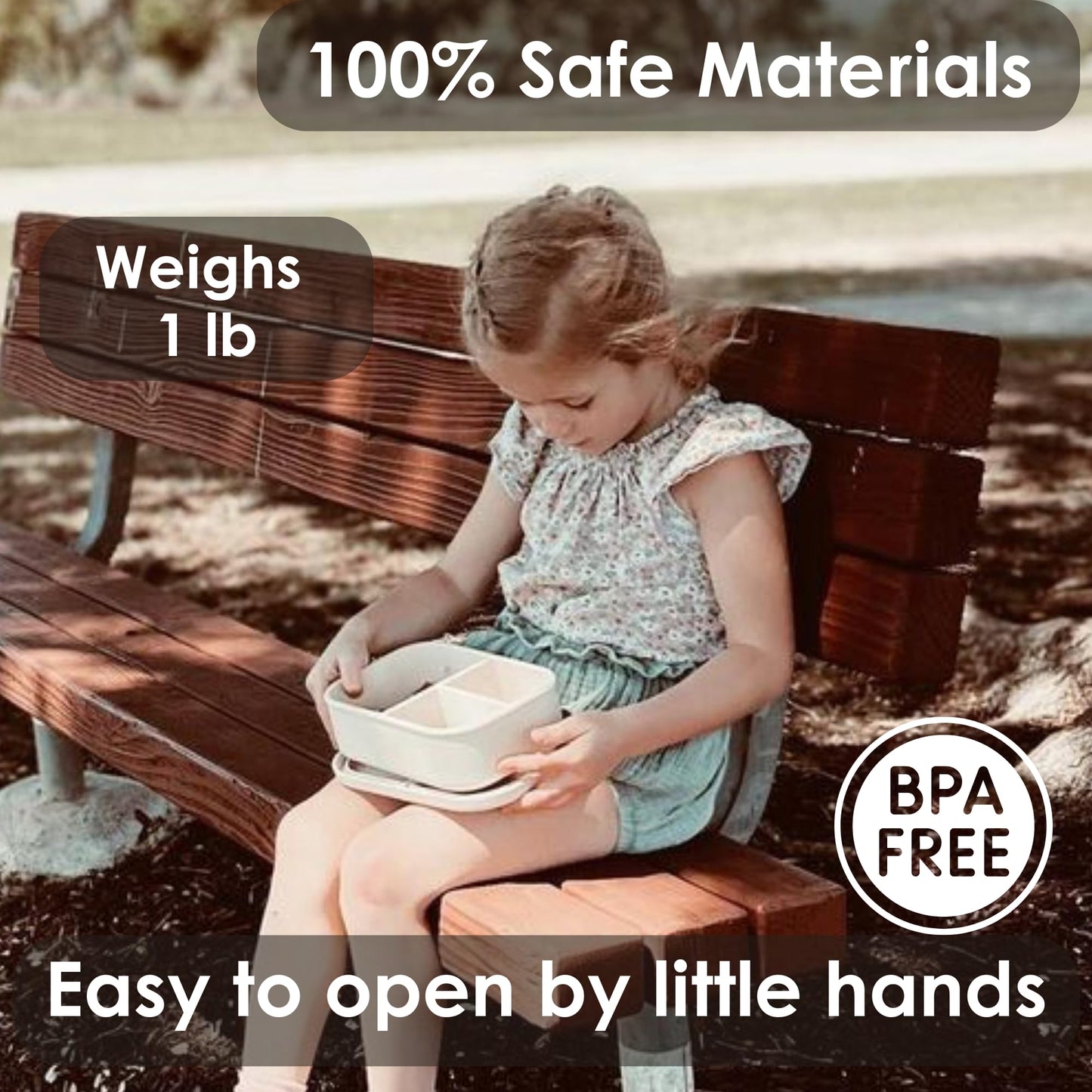 Ali+Oli Silicone Bento Box (Blush) Lunch Box for Kids, Toddlers, Preschoolers & Adults | BPA-Free and Spill-Proof | Ideal for School, and On-the-Go Meals| Perfect for Lunch, Snacks, and Meals