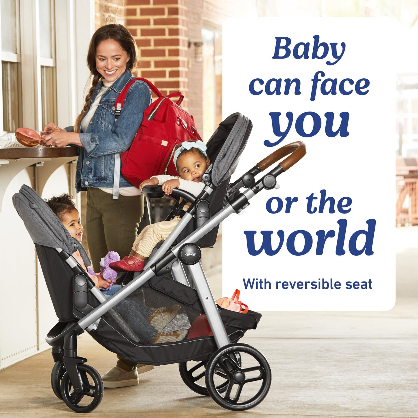 Graco Modes Nest2Grow Baby Stroller, Slide2Me Adjustable Seat, 4 Modes of Use Capability from Infant Car Seat Carrier to a Double Stroller, Maison