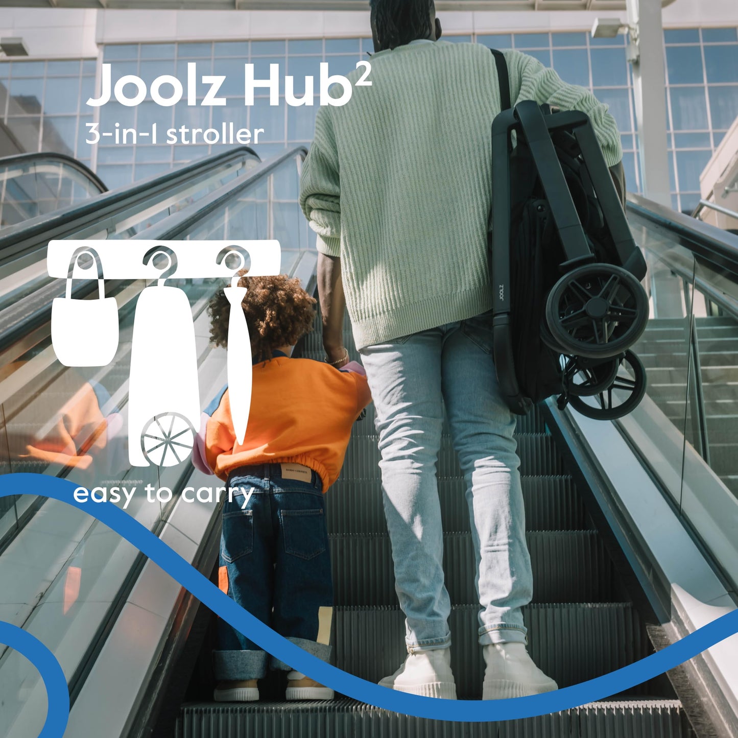 Joolz Hub2 Compact Baby Stroller for City Use (Below 20lbs) - Full-Size Single-to-Double System with Reversible Toddler Seat, One-Hand Fold, XL Basket, All-Terrain Wheels, UPF50+ Canopy - Sandy Taupe