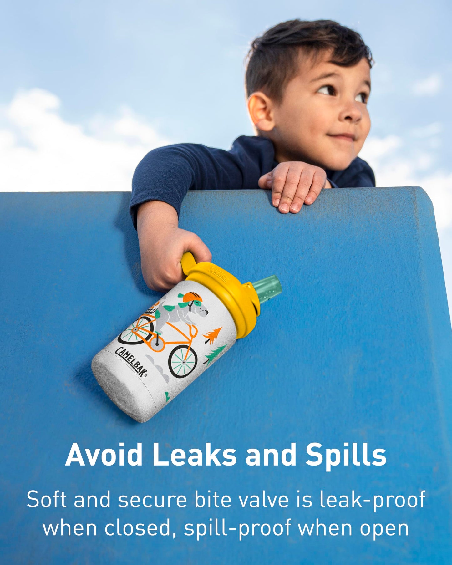 CamelBak Eddy+ Kids Bite Valve Straw Insulated Stainless Steel Water Bottle Flowerchild Sloth, 12oz