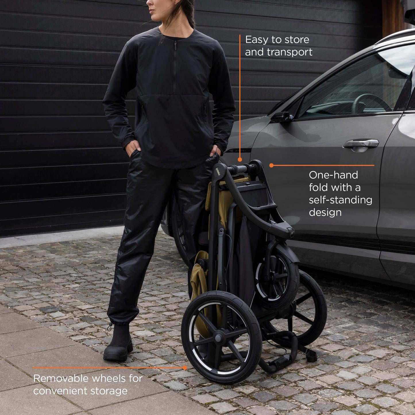 Thule Urban Glide 3 Single Child All-Terrain Stroller, Full-Suspension System, Air-Filled Tires, Upright seat with Adjustable Recline and Built-in legrest, Black