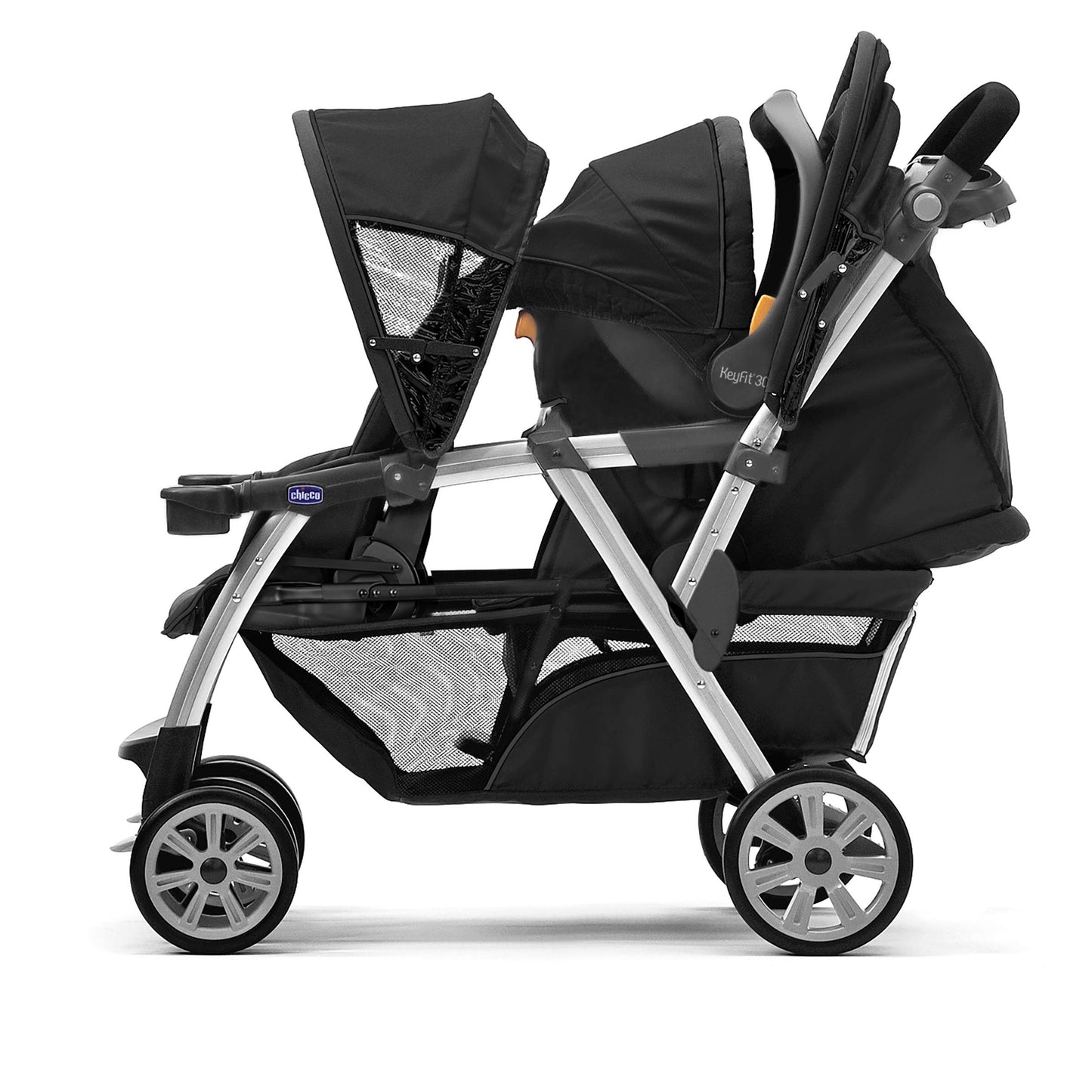 Chicco Cortina Together Double Stroller - Minerale | Black/Silver