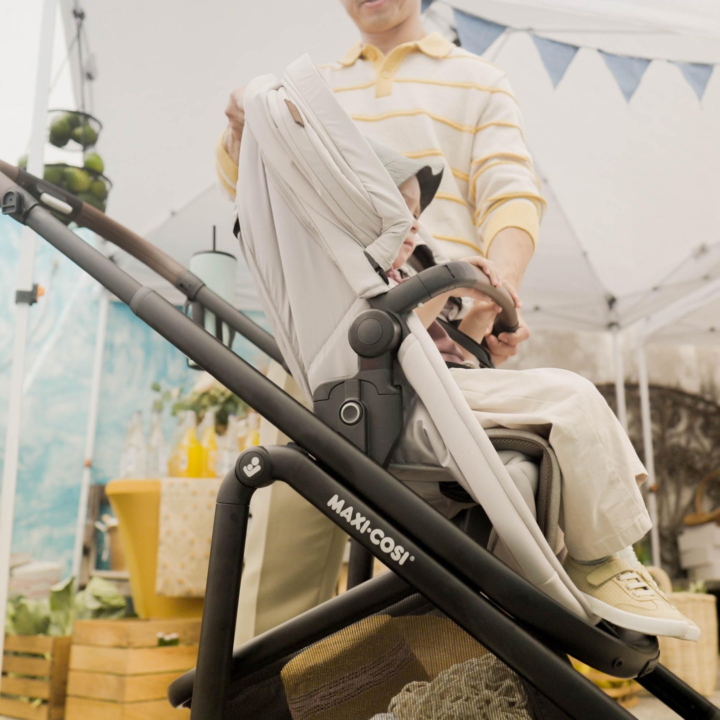 Maxi-Cosi Tayla Max Baby Strollers, Modular with Adjustable Seat, Converts to Lie-Flat Carriage, Parent and World Facing View, Lightweight, Desert Wonder