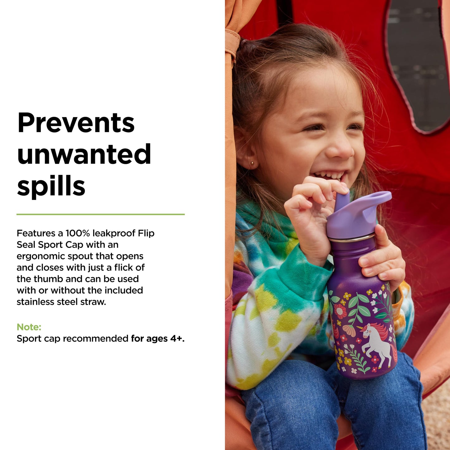 Klean Kanteen 12 oz Classic Kid's Water Bottle with Flip Seal Sport Cap & Straw - 100% Leakproof Cap - Durable Stainless Steel Material - Lightweight & Easy-Grip - BPA-Free - Sharks in Shades