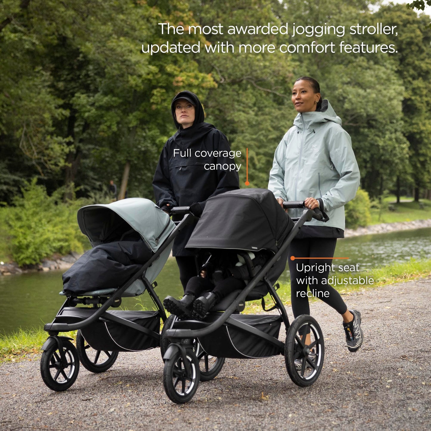 Thule Urban Glide 3 Single Child All-Terrain Stroller, Full-Suspension System, Air-Filled Tires, Upright seat with Adjustable Recline and Built-in legrest, Black