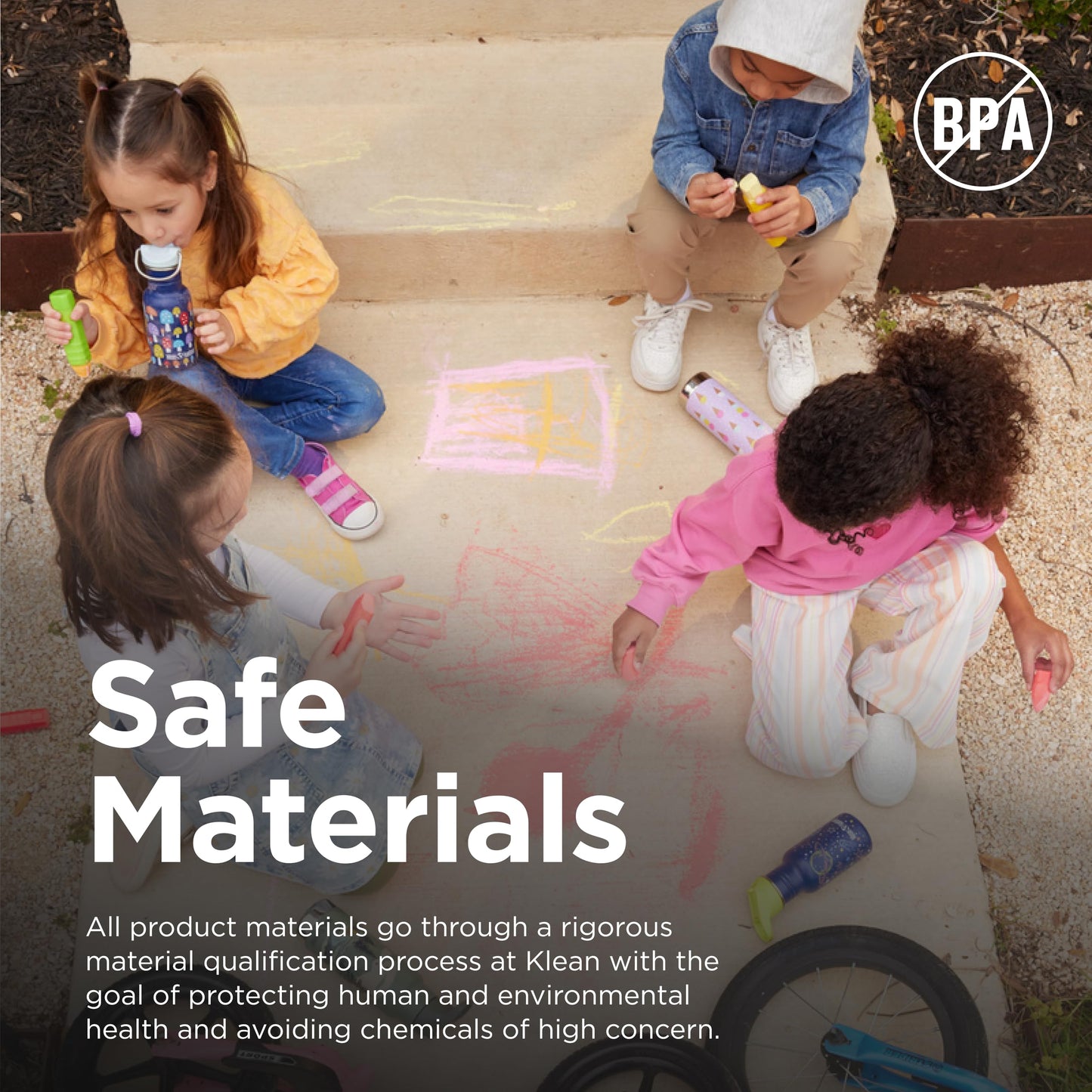 Klean Kanteen 12 oz Classic Kid's Water Bottle with Flip Seal Sport Cap & Straw - 100% Leakproof Cap - Durable Stainless Steel Material - Lightweight & Easy-Grip - BPA-Free - Sharks in Shades