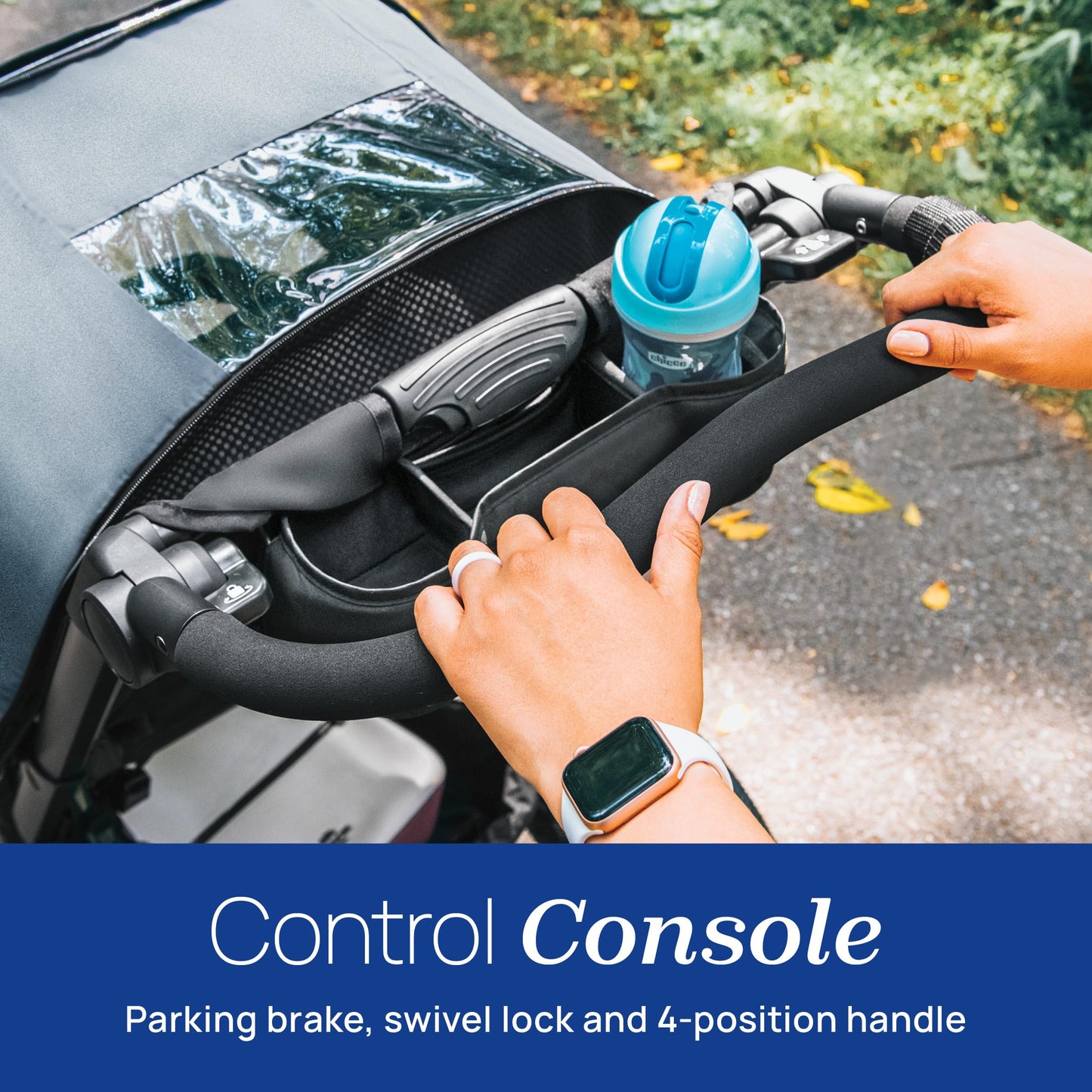 Chicco Activ3 Jogging Stroller, All-Terrain Stroller, Compatible with Chicco Infant Car Seats (not Included), Baby Travel Gear | Eclipse/Grey