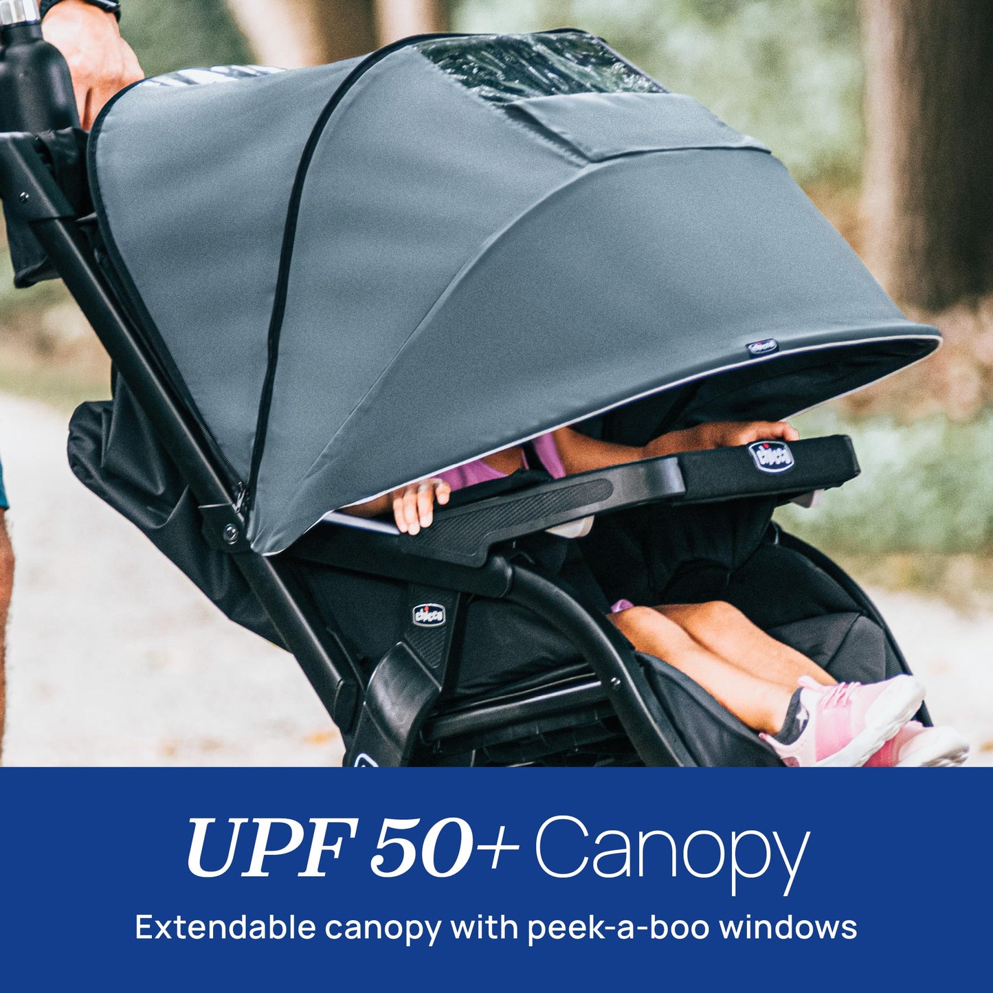 Chicco Activ3 Jogging Stroller, All-Terrain Stroller, Compatible with Chicco Infant Car Seats (not Included), Baby Travel Gear | Eclipse/Grey