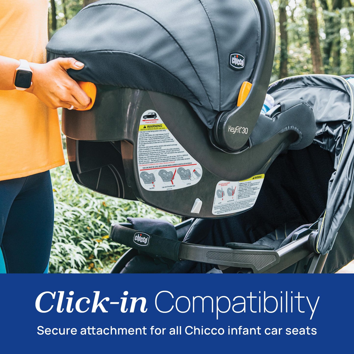 Chicco Activ3 Jogging Stroller, All-Terrain Stroller, Compatible with Chicco Infant Car Seats (not Included), Baby Travel Gear | Eclipse/Grey