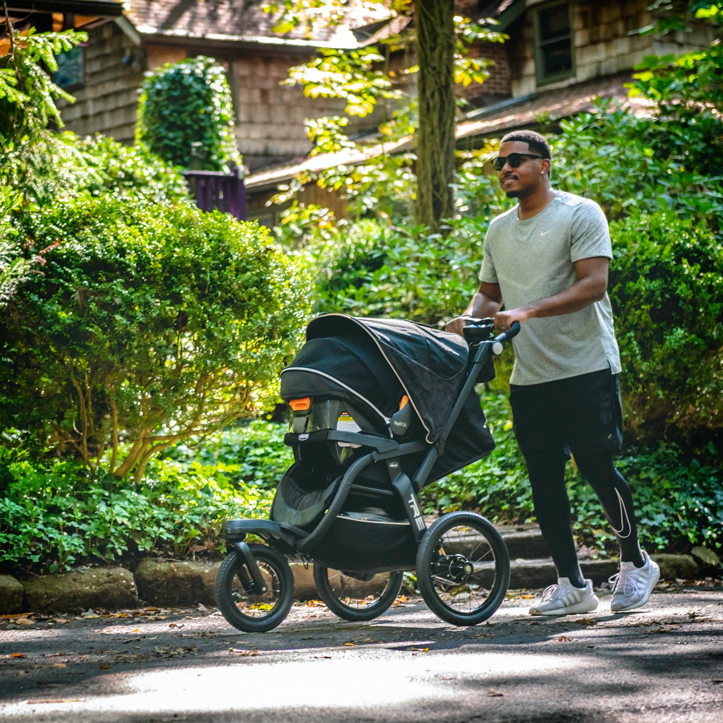 Chicco TRE Jogging Stroller, All-Terrain Stroller, Compatible with Chicco Infant Car Seats (not Included), Baby Travel Gear | Galaxy/Black