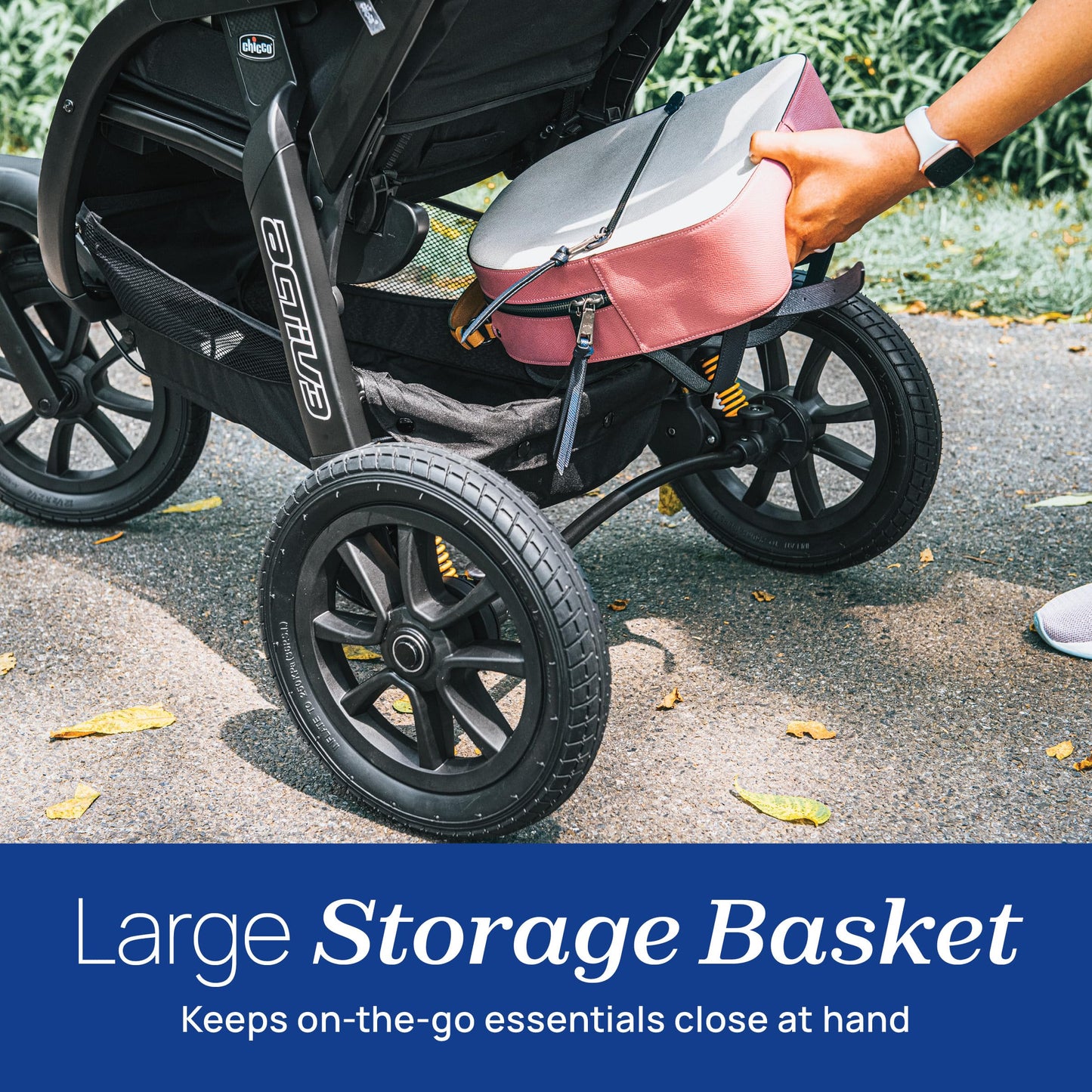 Chicco Activ3 Jogging Stroller, All-Terrain Stroller, Compatible with Chicco Infant Car Seats (not Included), Baby Travel Gear | Eclipse/Grey