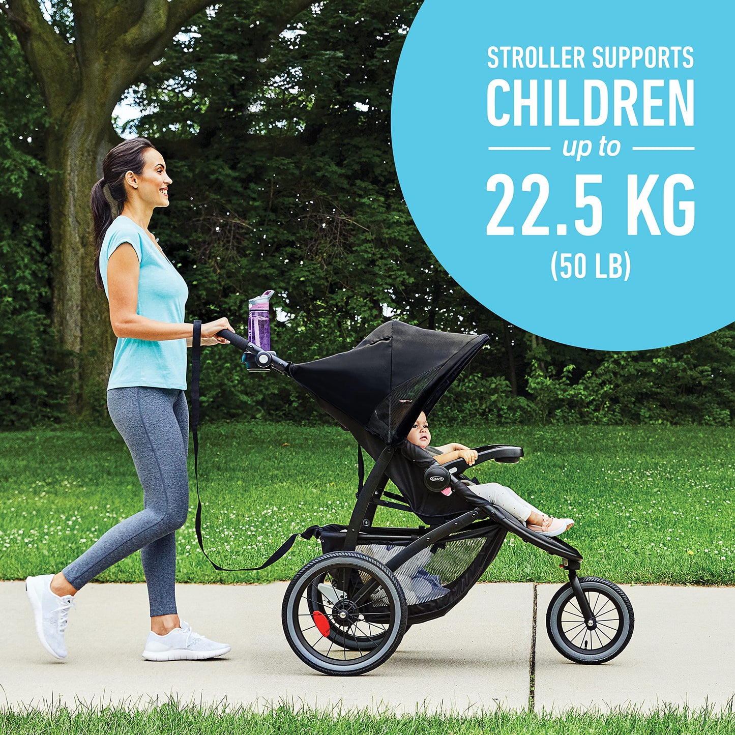 Graco FastAction Jogger LX Stroller - Drive, Convenient One-Hand Fold, ICS Compatible, Ideal for Parents on the Go